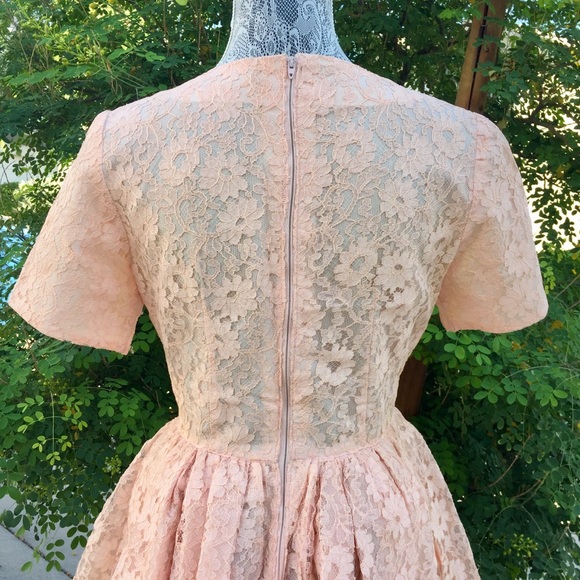 💕 VINTAGE pink LACE party DRESS! - Picture 4 of 12